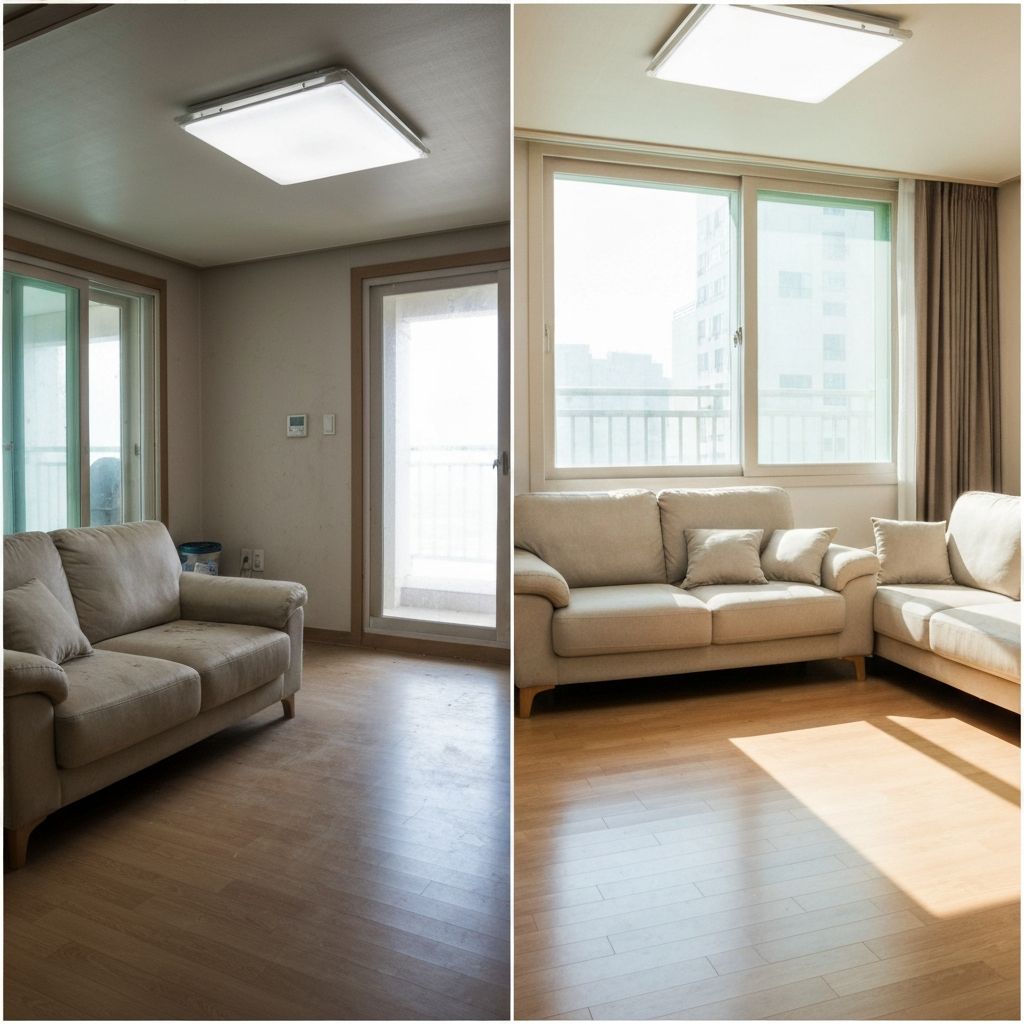 거실 청소 전/후